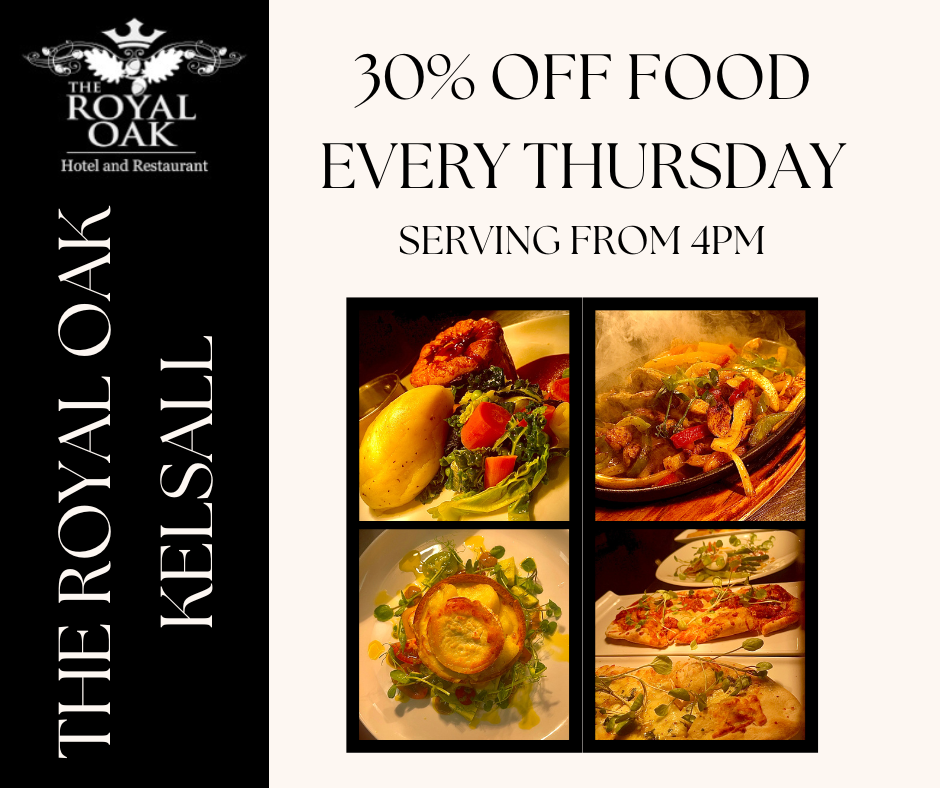 The Royal Oak: 30% Off Food Thursday